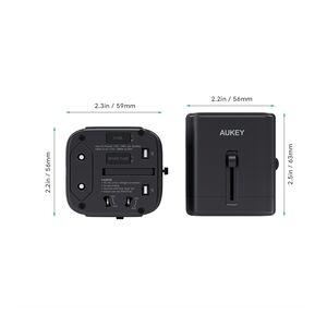 Aukey Universal Travel Adapter Black Aukey Universal Travel Adapter Black